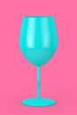 Blue Wine Glass in Duotone Style. 3d Rendering Royalty Free Stock Photo