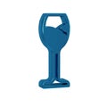 Blue Wine glass icon isolated on transparent background. Wineglass icon. Goblet symbol. Glassware sign. Happy Easter.
