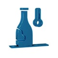 Blue Wine temperature icon isolated on transparent background.