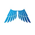 Blue wings heraldic symbol. Heraldic Coat of Arms decorative log