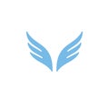 Blue wings logo symbol icon vector illustration template on white background Royalty Free Stock Photo