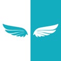 Blue wings logo symbol icon vector illustration template on white background Royalty Free Stock Photo