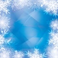 Blue winter background with big beautiful snowflakes - vector Royalty Free Stock Photo