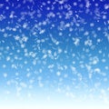 Blue winter background with falling snowflakes, snow, sky, winter, season, gradient, snowfall, Christmas Royalty Free Stock Photo
