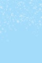 Blue winter background with hand drawn falling snow