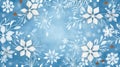 Blue Winter Background with White Snowflakes and Subtle Brown Royalty Free Stock Photo
