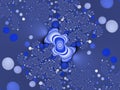 Blue winter bubbles cosmic diamond shapes futuristic surreal galaxy fractal, lights, abstract background, graphics Royalty Free Stock Photo
