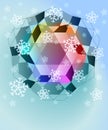 Blue winter cubic shapes with snow Royalty Free Stock Photo