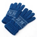 Blue winter gloves on transparent background Royalty Free Stock Photo