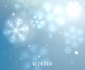 Blue winter horizontal vector background