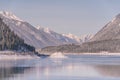 Blue Winter Landscape on Spray Lake Royalty Free Stock Photo