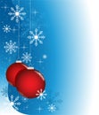 Blue winter with red balls Royalty Free Stock Photo