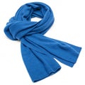 Blue winter scarf isolated on white background Royalty Free Stock Photo