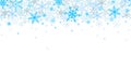 Blue winter seamless background with flying snowflakes Royalty Free Stock Photo