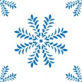 Blue winter seamless pattern, doodle elements for wrapping paper and textile Royalty Free Stock Photo