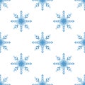 Blue winter seamless pattern, doodle elements for wrapping paper and textile Royalty Free Stock Photo