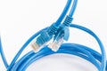 Blue Wired LAN Cable On White Royalty Free Stock Photo