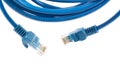 Blue Wired LAN Cable On White Royalty Free Stock Photo