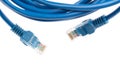 Blue Wired LAN Cable On White Royalty Free Stock Photo