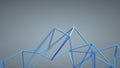Blue wireframe shape 3D render illustration Royalty Free Stock Photo