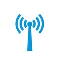 Blue wireless access icons. Wi-Fi icon on white background. Vector illustration