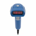 Blue wireless barcode scanner with red light Royalty Free Stock Photo