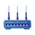 Blue Wireless Router with Antennas Illustrates Home Network Technology and Connectivity Royalty Free Stock Photo