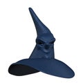 Blue witch hat with face