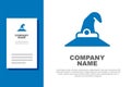 Blue Witch hat icon isolated on white background. Happy Halloween party. Logo design template element. Vector Royalty Free Stock Photo