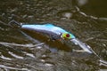 The blue wobbler lies on uneven ice