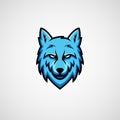 Blue wolf mascot logo vector