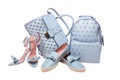 Blue woman bags and shoes