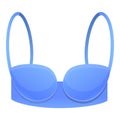 Blue woman bra icon, cartoon style Royalty Free Stock Photo