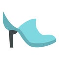 Blue woman shoe icon, flat style Royalty Free Stock Photo