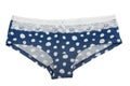 Blue Women`s cotton panties. Isolate on white