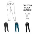 Blue women`s jeans. Casual jeans comfortable clothing for women. Woman clothes single icon in cartoon style vecto