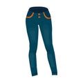 Blue women`s jeans. Casual jeans comfortable clothing for women. Woman clothes single icon in cartoon style