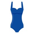 Blue women swimsuit isolated on white background. Bikini bathing suit for swimming. Fashion tankini.