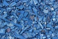 Blue wood chips texture, wooden decorative background. Royalty Free Stock Photo