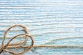 Blue wooden background and rope frameBlue wooden background and rope frame Royalty Free Stock Photo