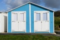 Blue Beach huts Royalty Free Stock Photo