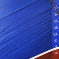 Blue wooden boat detail Royalty Free Stock Photo