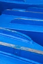 Blue wooden boats in Camara de Lobos vilage Madeira island Royalty Free Stock Photo