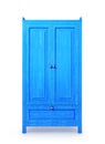 Blue wooden cabinet, isolated on white background Royalty Free Stock Photo