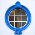 Blue wooden circle window