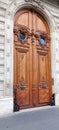 Blue wooden closed door in Paris Royalty Free Stock Photo