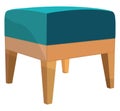 Blue wooden footrest, icon
