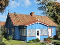 Blue wooden home, Lithuania