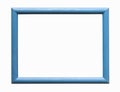 Blue wooden photo frame on white background Royalty Free Stock Photo