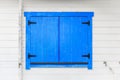 Blue wooden window detail